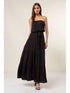 Maxi Tiered Tube Dress with Elasticized Waist: Black
