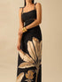 Elegant Botanical Print Maxi Dress with Cut-Out Detail