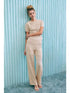 Élégie Pointelle Knit Wide Leg Pants with Patch Pockets