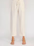 Linen Blend Elastic Tie Relaxed Tapered Pant
