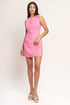 A woven tweed mini dress  Pink