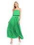 Maxi Tiered Tube Dress with Elasticized Waist: Peridot