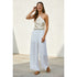 Smocked Waist Wide Leg Pant – Off White