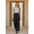 Smocked Waist Wide Leg Pant Black