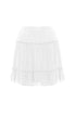 Tiered Flare Mini Skirt Off White