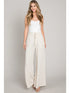 Soft Linen Smocked Waist Wide Leg Pants