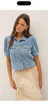 Denim Crop Short Sleeves Jacket