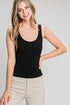 Rina Seamless Scoop Neck Tank Top In Black