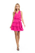Aurora Ruffle Tie Dress Hot Pink