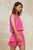 Pleated Tiered Mini Dress In Dark pink