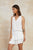 Pleated Tiered Mini Dress In White
