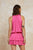 Pleated Tiered Mini Dress In Dark pink