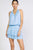 Pleated Tiered Mini Dress In Pastel Blue