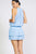 Pleated Tiered Mini Dress In Pastel Blue