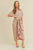 Button Down Dress With Front Tie In Dusty Rose