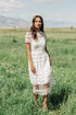 Elizabeth Lace Midi Lace Dress In White