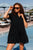 HYFVE, INC. Dresses Black / Small / 26-N-02 Button Down Cotton Dress