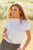 Polagram Tops Light Denim / Small / 26-C-05 Chambray Ruffle Neck Top