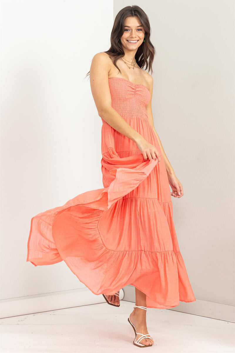 Coral on sale maxi dress